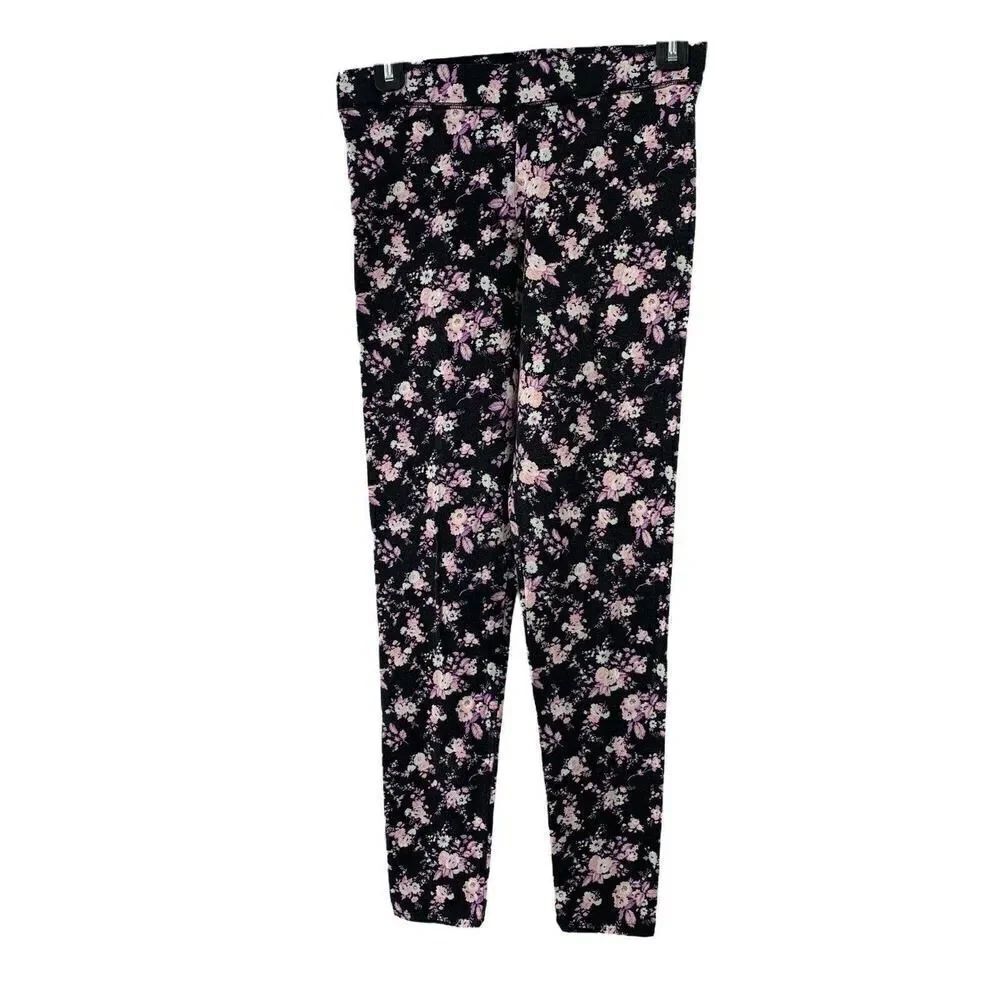 PINK Victorias Secret Leggings Black Pink Floral M